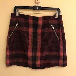 Plaid wool mini skirt